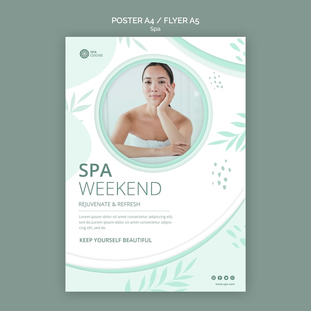 PSD modèle d'affiche de concept de spa