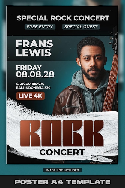 PSD modèle d'affiche de concert de rock