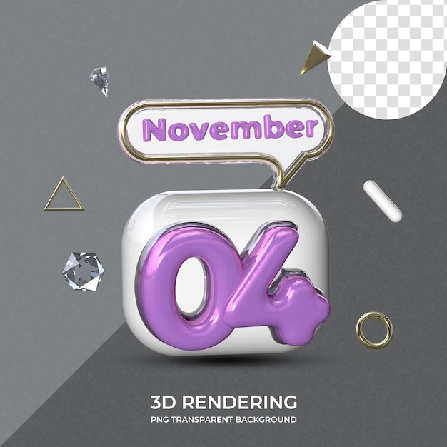 Modèle D'affiche Du 04 Novembre Rendu 3d