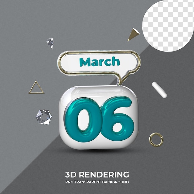 Modèle D'affiche Du 06 Mars Rendu 3d