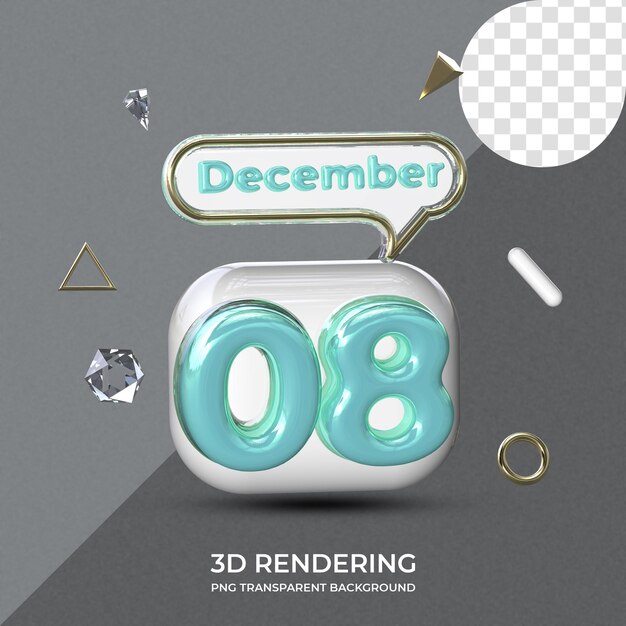 Modèle D'affiche Du 08 Décembre Rendu 3d