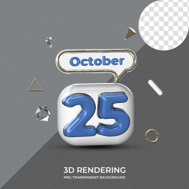 PSD modèle d'affiche du 25 octobre rendu 3d