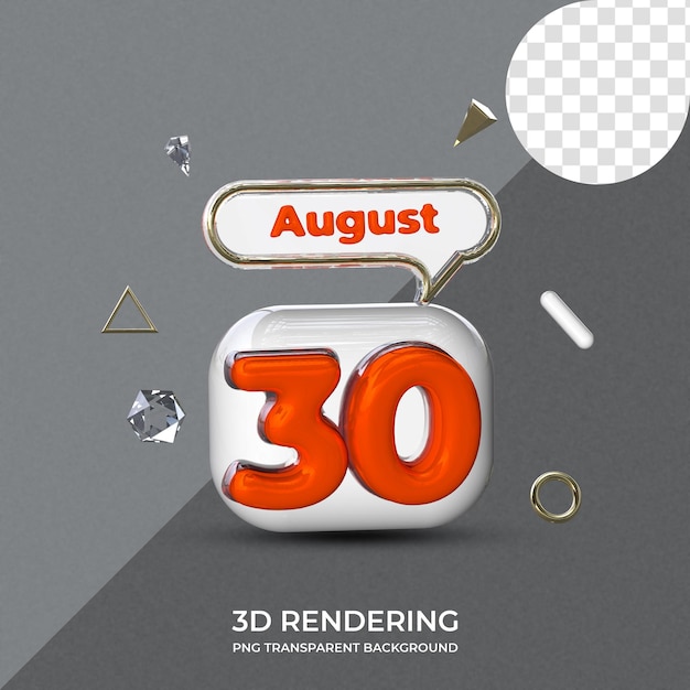 PSD modèle d'affiche du 30 août rendu 3d