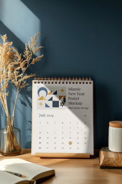 PSD modèle d'affiche du calendrier islamique du nouvel an