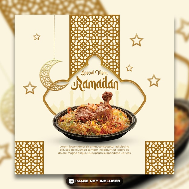 Modèle D'affiche Du Menu De Ramadan Kareem