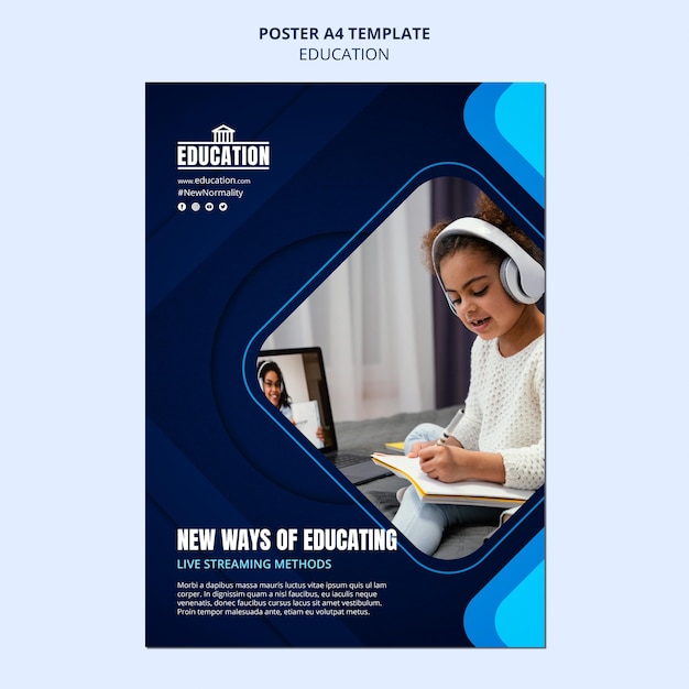 PSD modèle d'affiche d'éducation