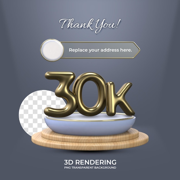 Modèle D'affiche De Fan De Médias Sociaux Celebration 30k Rendu 3d