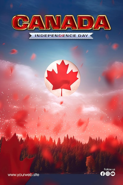 PSD modèle d'affiche de la fête de l'indépendance du canada