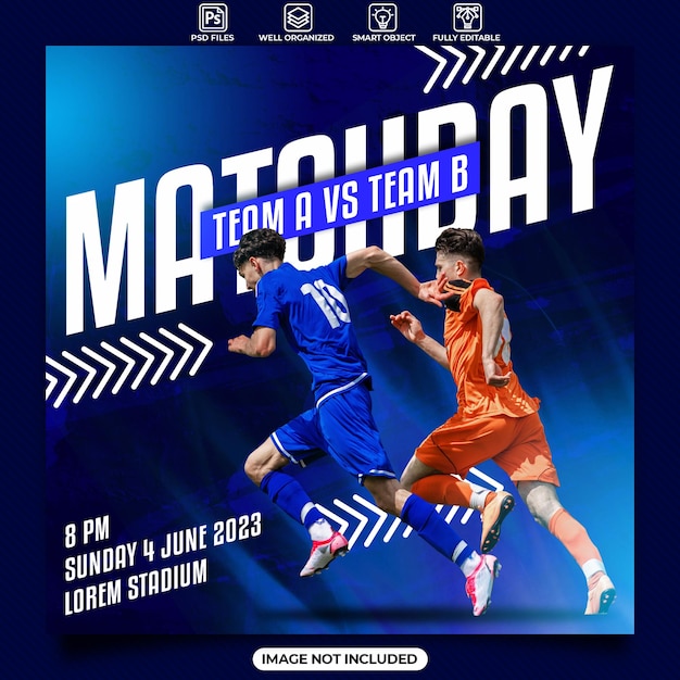 Modèle D'affiche De Football Du Jour Du Match