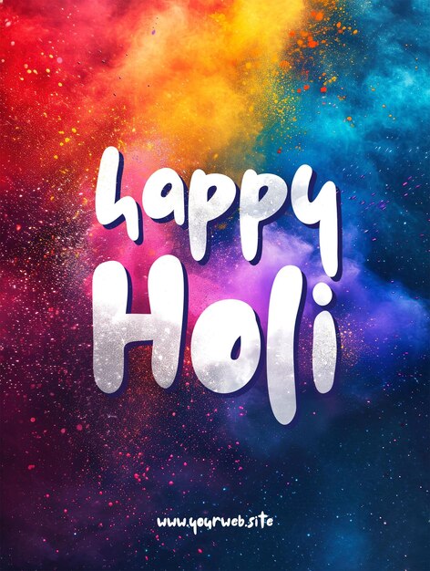 Modèle D'affiche Happy Holi Avec Fond Coloré