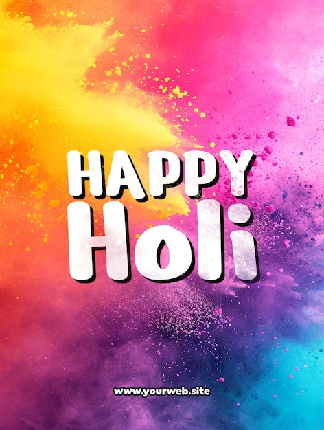 Modèle D'affiche Happy Holi Avec Fond Coloré