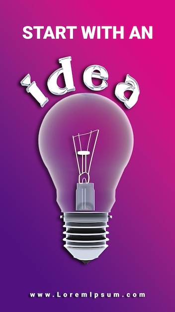 Modèle d'affiche d'idée d'ampoule