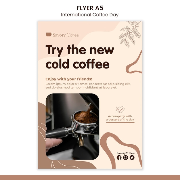 Modèle d'affiche de la journée internationale du café