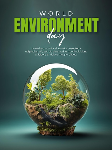 Modèle D'affiche De La Journée Mondiale De L'environnement Avec Concept De Protection De L'environnement