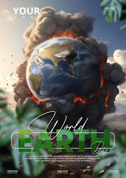 PSD modèle d'affiche de la journée de la terre mère