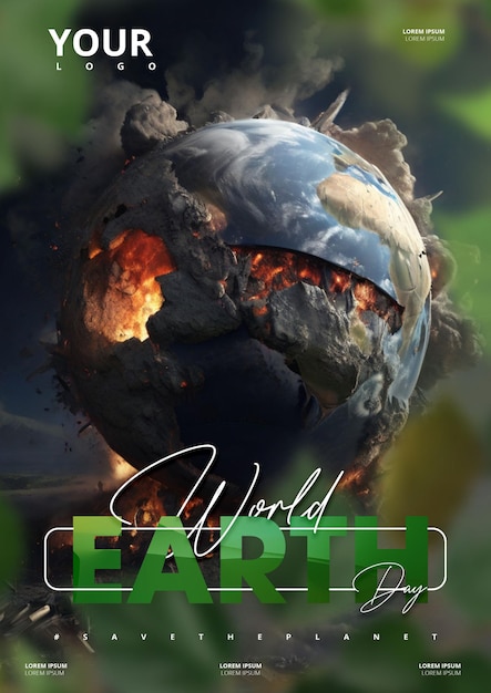 PSD modèle d'affiche de la journée de la terre mère