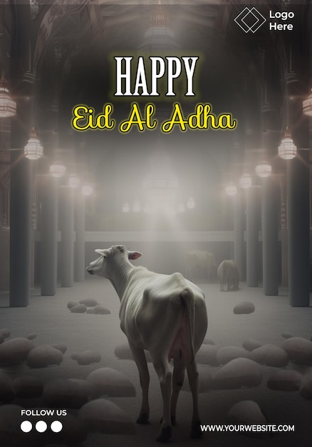 Modèle D'affiche Joyeux Eid Al Adha Modifiable