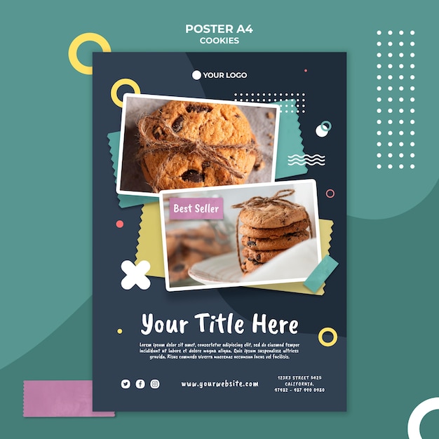 Modèle d'affiche de magasin de biscuits