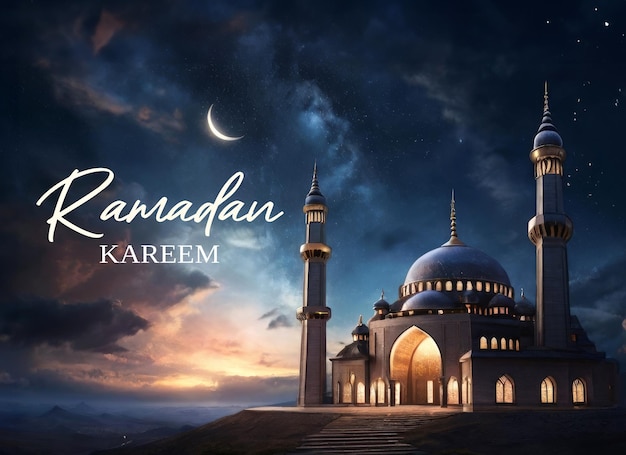 PSD modèle d'affiche de la mosquée du ramadan