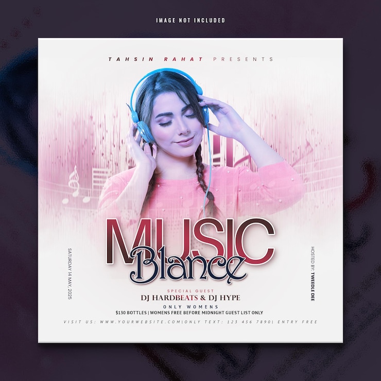 PSD modèle d'affiche de musique lumineuse