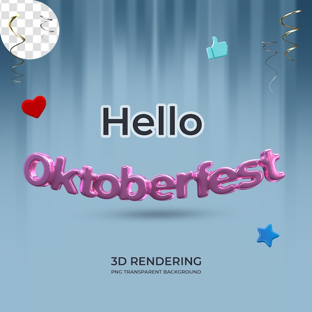 Modèle d'affiche Oktoberfest rendu 3d