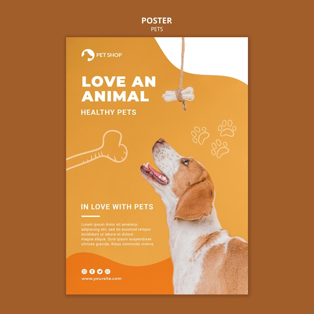 Modèle d'affiche pour animalerie