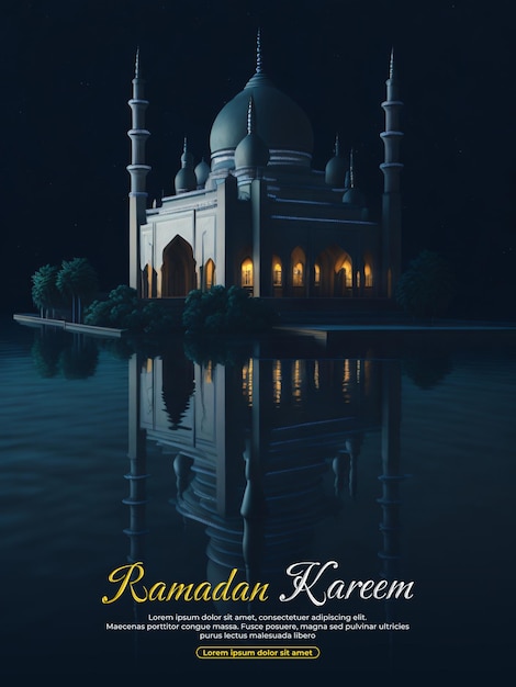 PSD modèle d'affiche psd ramadan kareem