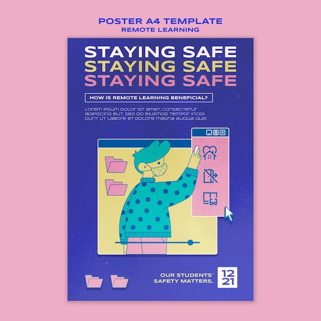 Modèle d'affiche de rester en sécurité