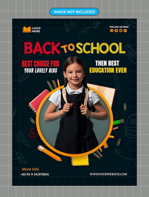 modèle d'affiche de retour à l'école