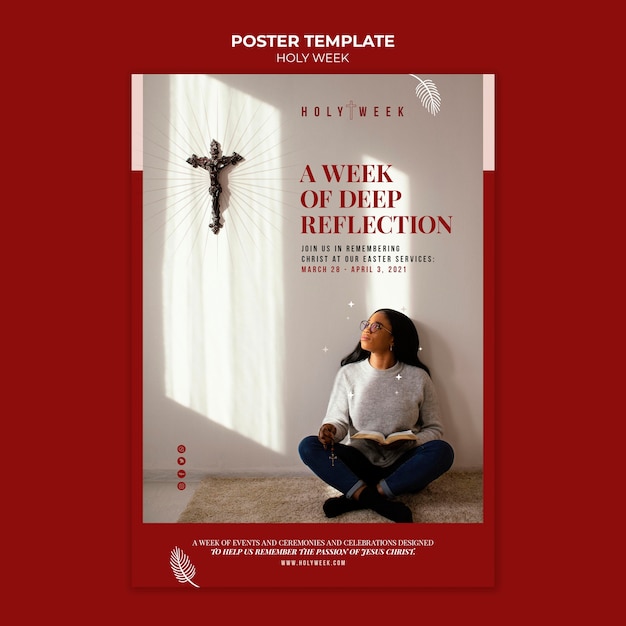 Modèle d'affiche de la semaine sainte avec photo