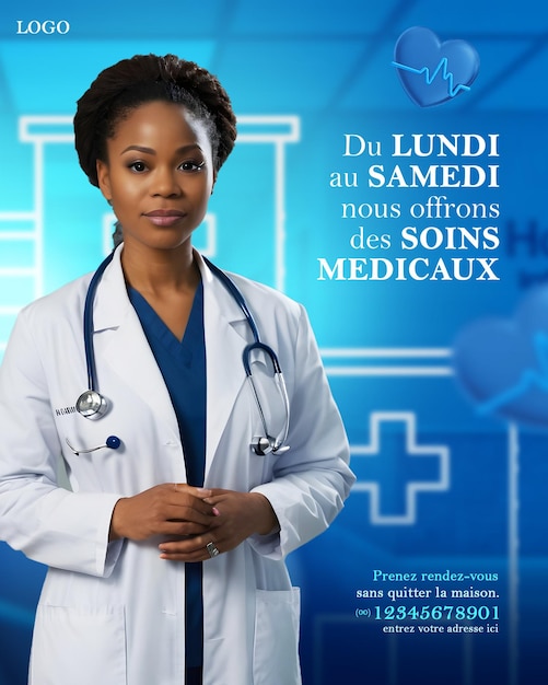 PSD modèle d'affiche de services hospitaliers psd