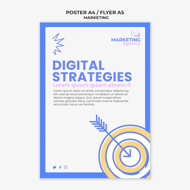 PSD modèle d'affiche de stratégie marketing