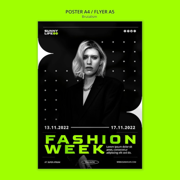Modèle d'affiche de style brutalisme
