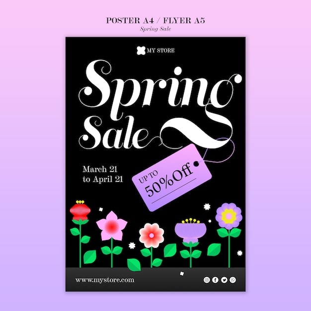 PSD modèle d'affiche de vente de printemps