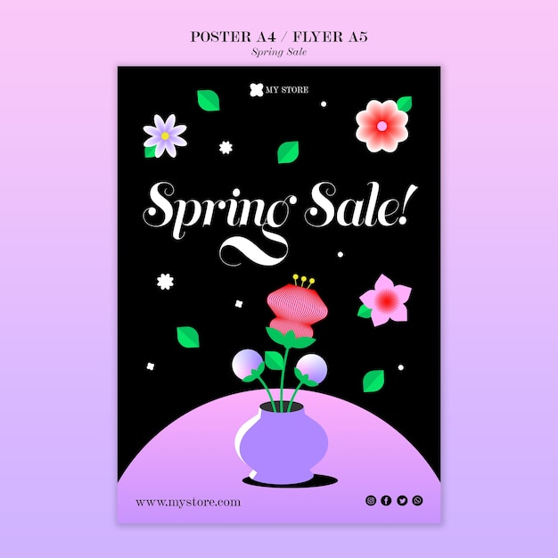 PSD modèle d'affiche de vente de printemps
