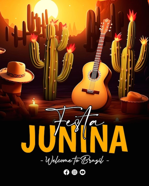 Modèle D'affiche De Voeux Festa Junina