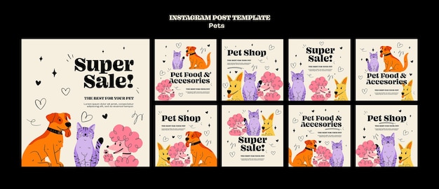 Modèle d'animal de compagnie design plat