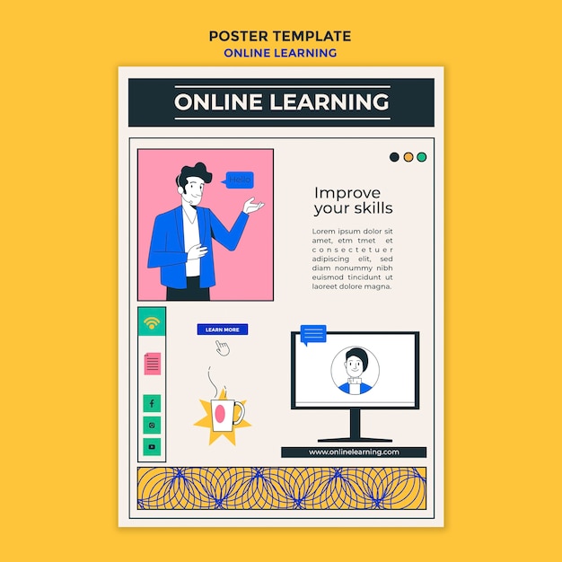 Modèle d'apprentissage en ligne d'affiche