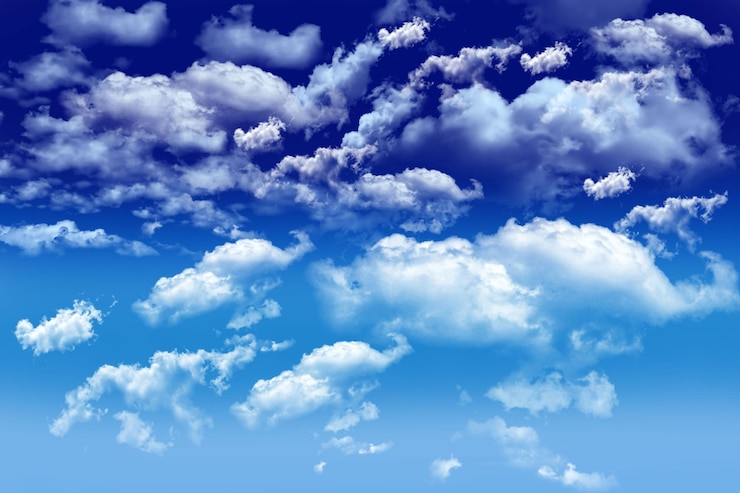 PSD modèle d'arrière-plan de nuages du ciel bleu