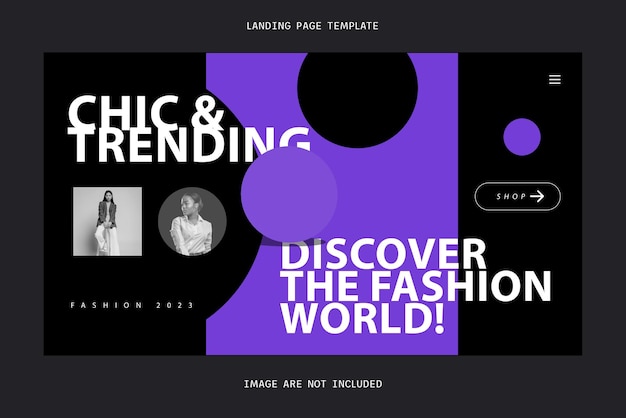 PSD modèle d'atterrissage de site web photoshop de mode moderne