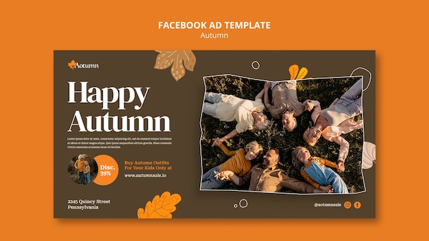 Modèle d'automne design plat