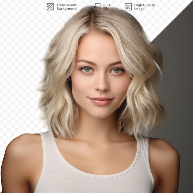 Un Modèle Aux Cheveux Blonds Et Un Débardeur Blanc