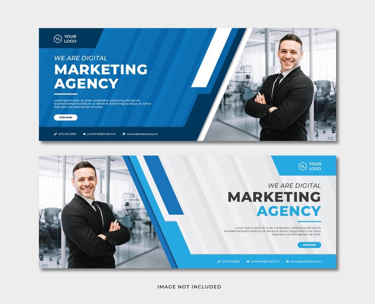 Modèle de bannière d'agence de marketing numérique professionnelle