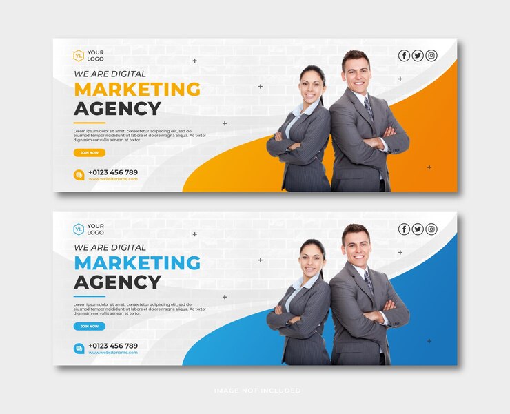 Modèle de bannière d'agence de marketing numérique professionnelle