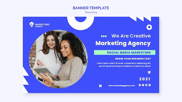 Modèle de bannière d'agence de marketing