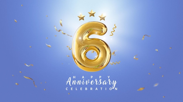 Modele De Banniere D Anniversaire De 6 Ans Psd Premium