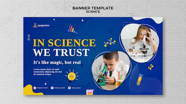 Modèle de bannière de classe de sciences