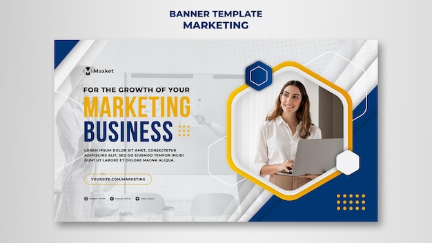 Modèle de bannière commerciale de marketing