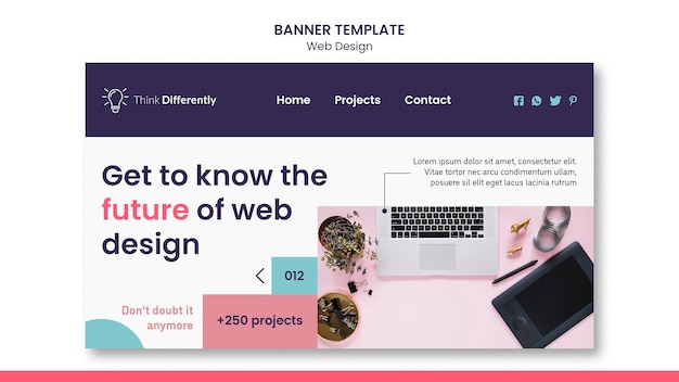 PSD modèle de bannière de concept de conception web