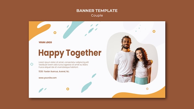 PSD modèle de bannière de concept de couple